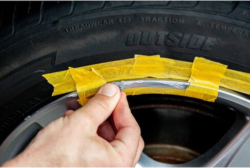 طقم إصلاح عجلة حافة QUIXX، أسود، إصلاح خدوش العجلة وكبح الطفح الجلدي، حشو ألومنيوم سائل مكون من مكونين مع طلاء أسود in Kuwait