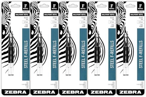 Zebra Pen F-Series Stainless Steel Ballpoint Pen Refill, Fine Point, 0.7mm, Red Ink, 2-Pack in Saudi Arabia