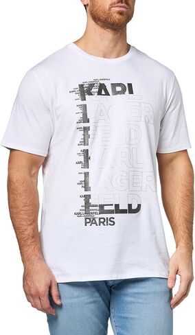 KARL LAGERFELD Paris Men's Sportswear T-Shirt, Optic White, XX-Large in Saudi Arabia
