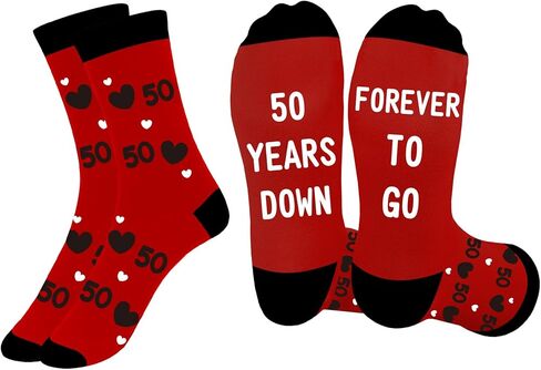Anniversary Wedding Gifts for Women Men - Anniversary Couples Gifts for Him Her,Romantic Gift,Cotton Presents Socks in Saudi Arabia