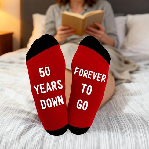 Anniversary Wedding Gifts for Women Men - Anniversary Couples Gifts for Him Her,Romantic Gift,Cotton Presents Socks in Saudi Arabia