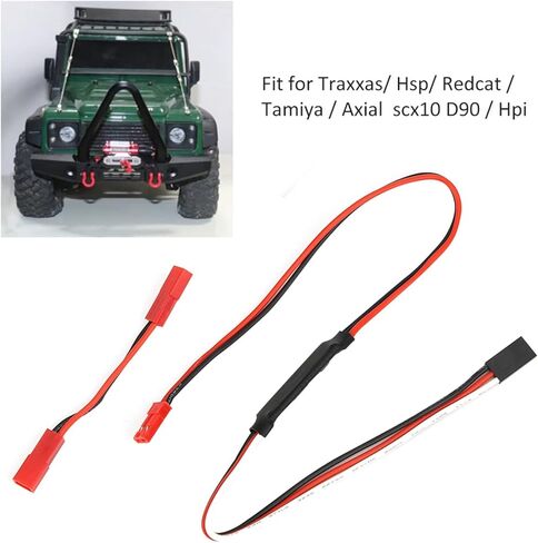 قطعة واحدة من وحدة التحكم في الونش RC وقطعة واحدة من قابس محول وحدة التحكم في الونش البلاستيكي، ملحقات أجزاء عالمية للونش RC المحمولة متوافقة مع سيارة التحكم عن بعد SCX10 D90، أسود in Kuwait