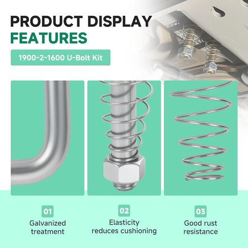 استبدال مجموعة مسمار U لسلسلة الأمان 1900-2-1600، متوافق مع وصلة ربط الكرة المعقوفة B&W، مراسي سلسلة مقطورة محملة بنابض 1/2 بوصة in Kuwait