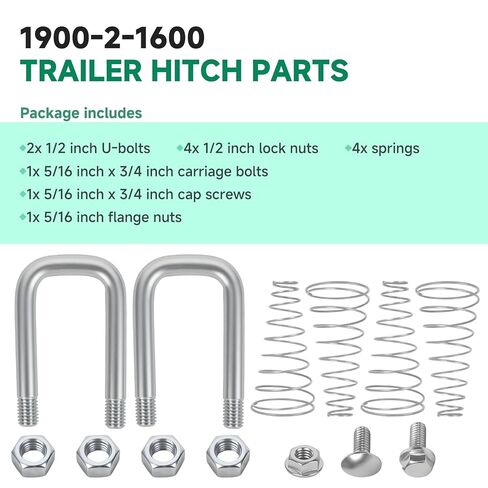 استبدال مجموعة مسمار U لسلسلة الأمان 1900-2-1600، متوافق مع وصلة ربط الكرة المعقوفة B&W، مراسي سلسلة مقطورة محملة بنابض 1/2 بوصة in Kuwait