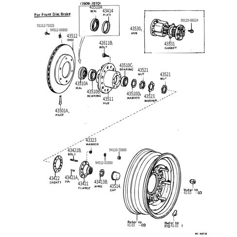 المحور الأمامي محور المغزل قفل الجوز غسالة عدة رمح المغزل المكسرات المغزل غسالات لتويوتا 4Runner فان T100 بيك اب لاند كروزر لكزس LX450 LX470 محور العجلة الأمامية تحمل محور 43521-60011 in Kuwait
