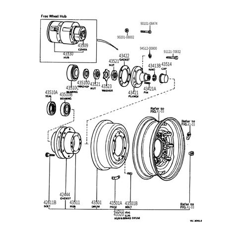 المحور الأمامي محور المغزل قفل الجوز غسالة عدة رمح المغزل المكسرات المغزل غسالات لتويوتا 4Runner فان T100 بيك اب لاند كروزر لكزس LX450 LX470 محور العجلة الأمامية تحمل محور 43521-60011 in Kuwait