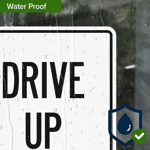 لافتة نافذة Drive Up، مقاس 10x7 بوصات، ملصقات فينيل مقاس 4 مل مقاومة للطقس، صُنعت في الولايات المتحدة الأمريكية بواسطة My Sign Center in Kuwait