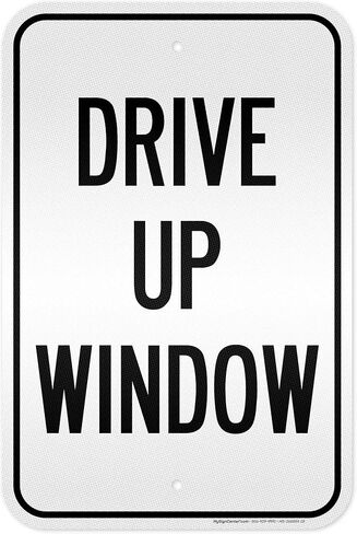 لافتة نافذة Drive Up، مقاس 10x7 بوصات، ملصقات فينيل مقاس 4 مل مقاومة للطقس، صُنعت في الولايات المتحدة الأمريكية بواسطة My Sign Center in Kuwait