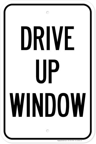 لافتة نافذة Drive Up، مقاس 10x7 بوصات، ملصقات فينيل مقاس 4 مل مقاومة للطقس، صُنعت في الولايات المتحدة الأمريكية بواسطة My Sign Center in Kuwait