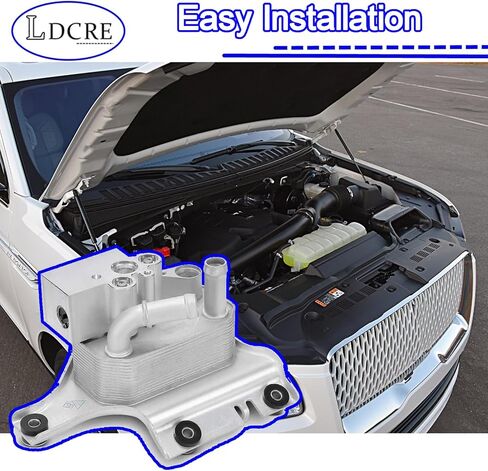 Engine Oil Cooler Replacement for Ford F-150 2017-2020 2.7L 3.0L 3.3L 3.5L 5.0L | Expedition 2020 | Lincoln Navigator 2020 | Replaces HL3P7869A HL3P7869AA HL3Z7A095B V25603026 in Saudi Arabia