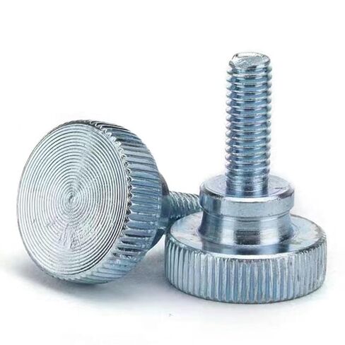 M4-0.7 x 6mm Znic Plated Flat Knurled Head Fully Threaded Thumb Screws Bolts Fastener,Threaded Knurled Grip Knobs Thumb Screw,Vesa Screws, Monitor Mount Screws for TV and Monitor Mount,10 Pcs in Kuwait