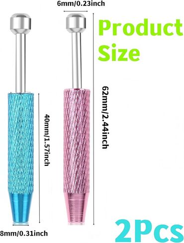 Bepisof 2pcs Stainless Steel 4-Claw Piercing Changing Tool,Flat Back Earring Tool Gem Tweezers Piercing Changing Tools Assistant Pen,Holder Piercing Tools for Changing Jewelry/Tiny Object（Pink/Blue） in Saudi Arabia