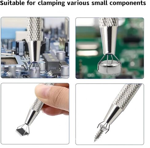 Bepisof 2pcs Stainless Steel 4-Claw Piercing Changing Tool,Flat Back Earring Tool Gem Tweezers Piercing Changing Tools Assistant Pen,Holder Piercing Tools for Changing Jewelry/Tiny Object（Pink/Blue） in Saudi Arabia