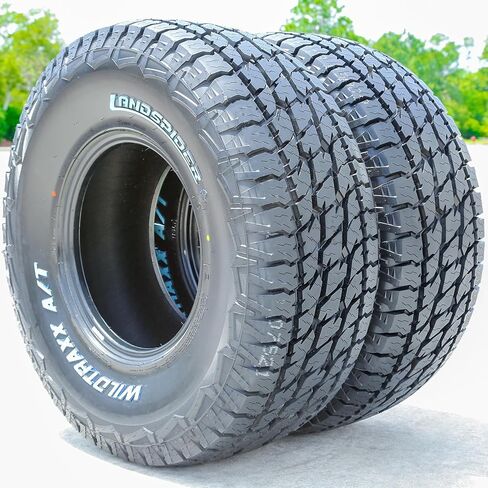 مجموعة من 4 (أربعة) إطارات Landspider Wildtraxx A/T Truck/SUV لجميع التضاريس للطرق الوعرة - 255/70R16 255/70/16 255/70-16 111T نطاق التحميل SL 4-Ply RWL حروف بيضاء مرتفعة in Saudi Arabia