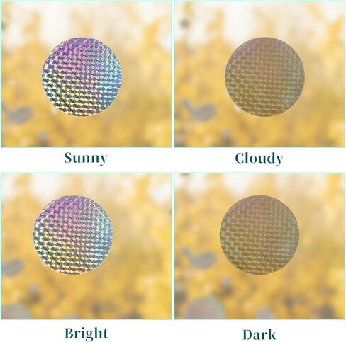 20 PCS Circle Bird Window Strike Prevention, Rainbow Reflective Anti-Collision Window Stickers for Birds, Round Birds Strike Prevention for Windows, Stop Bird from Hitting Windows in Saudi Arabia