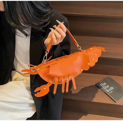 Cute 3D Lobster Shoulder Bag Crossbody Bag, Novelty Purse, Unique Animals Shaped Handbag in Saudi Arabia