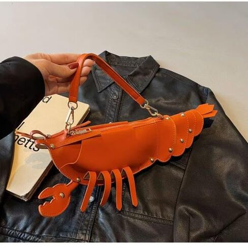 Cute 3D Lobster Shoulder Bag Crossbody Bag, Novelty Purse, Unique Animals Shaped Handbag in Saudi Arabia