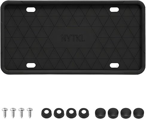 Silicone License Plate Frame, Rattle-Proof US Car Tag Holder Cover with Drainage Holes, Premium Front Back Licence Plate Covers Weatherproof Frames for US Standard Cars in Saudi Arabia