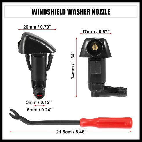 3pcs Front Windshield Wiper Washer Nozzle Spray Jet Kit 76810-SDA-A11 for Honda Civic 2006-2011 for Odyssey 2005-2010 for Accord 2003-2007 for Element 2003-2011 Durable Material in Saudi Arabia