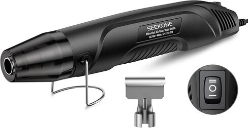 SEEKONE Handheld Heat Gun, 662℉ Portable Mini Hot Air Gun with 4.9Ft Long Cable, Overload Protection and Fast Heating Reflector Nozzle for DIY, Craft Embossing, Shrink Wrapping, Electronics in Saudi Arabia