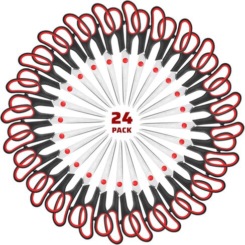 24-Pack Scissors All Purpose Heavy Duty, 8.5 Inch Office All Purpose Scissors Bulk Set with Comfort Grip - Stainless Steel Sharp Blades for Home Office Craft Supplies in Saudi Arabia