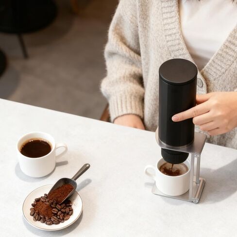 Zayin Travel Coffee Maker Stand, Portable & Foldable Espresso Machine Stand, Office coffee stand with base, Suitable for Office Home and Camping, Black in Kuwait