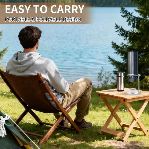 Zayin Travel Coffee Maker Stand, Portable & Foldable Espresso Machine Stand, Office coffee stand with base, Suitable for Office Home and Camping, Black in Kuwait