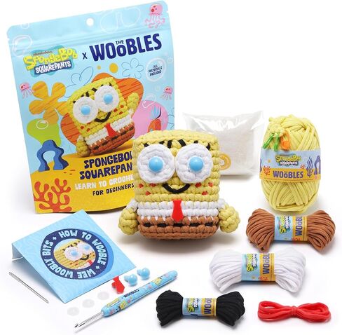 The Woobles Crochet Kit for Beginners – Spongebob Squarepants Craft Kit with Easy Peasy Yarn for Adults & Young Crafters, As Seen On Shark Tank, Step by Step Video Tutorials (Gary The Snail) in Saudi Arabia