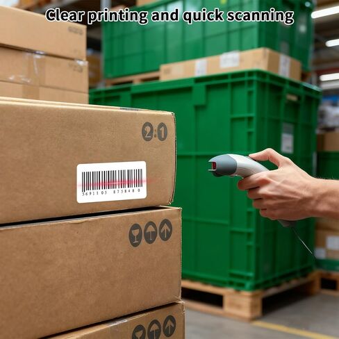 ملصقات حرارية مقاس 2 × 1 بوصة، لفة مكونة من 1000 ملصق SKU، ملصقات حرارية بيضاء مباشرة، متوافقة مع طابعات Zebra وRolo وMunbyn وNelko in Kuwait