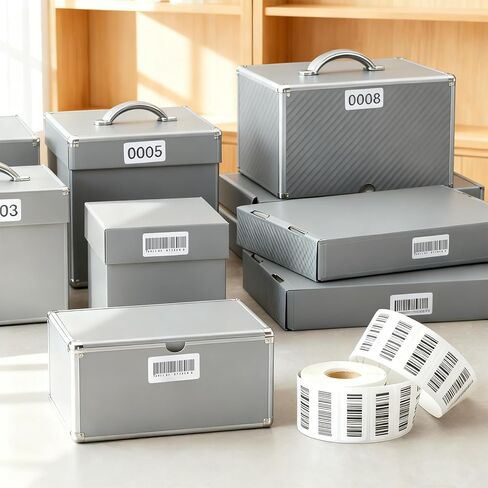 ملصقات حرارية مقاس 2 × 1 بوصة، لفة مكونة من 1000 ملصق SKU، ملصقات حرارية بيضاء مباشرة، متوافقة مع طابعات Zebra وRolo وMunbyn وNelko in Kuwait