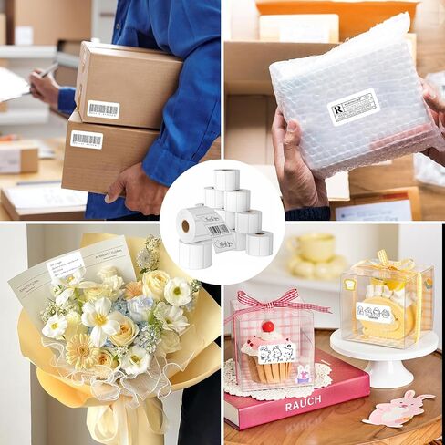 ملصقات حرارية مقاس 2 × 1 بوصة، لفة مكونة من 1000 ملصق SKU، ملصقات حرارية بيضاء مباشرة، متوافقة مع طابعات Zebra وRolo وMunbyn وNelko in Kuwait