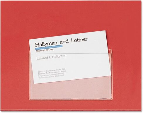 Cardinal 21500 Hold IT Poly Business Card Pocket, Top Load, 3 3/4 x 2 3/8, Clear, 10/Pack in Saudi Arabia