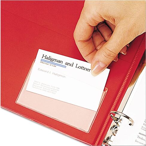 Cardinal 21500 Hold IT Poly Business Card Pocket, Top Load, 3 3/4 x 2 3/8, Clear, 10/Pack in Saudi Arabia