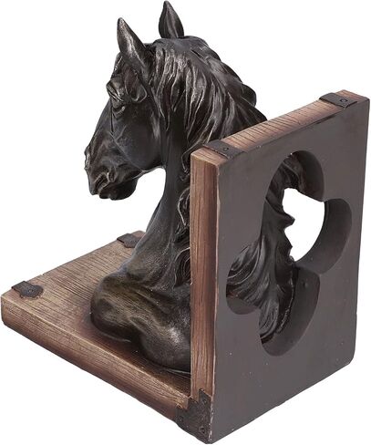 نهايات الخيول المزخرفة، زخرفة منحوتة رأس الحصان متعددة الوظائف، حامل كتب الحصان من الراتنجات للأرفف، ديكور المنزل، ديكور سطح المكتب (BS20900 حصان برونزي (مفرد)) in Kuwait