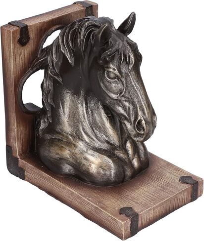نهايات الخيول المزخرفة، زخرفة منحوتة رأس الحصان متعددة الوظائف، حامل كتب الحصان من الراتنجات للأرفف، ديكور المنزل، ديكور سطح المكتب (BS20900 حصان برونزي (مفرد)) in Kuwait