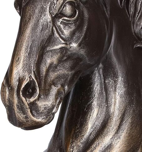 نهايات الخيول المزخرفة، زخرفة منحوتة رأس الحصان متعددة الوظائف، حامل كتب الحصان من الراتنجات للأرفف، ديكور المنزل، ديكور سطح المكتب (BS20900 حصان برونزي (مفرد)) in Kuwait