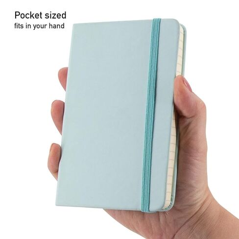 Simply Genius A6 Hardcover Notebook - Bleed-Free Ruled Journal - Mini Notepad with Inner Pocket & Elastic Closure - Notebook Set for Office & School - Light Blue, Pack of 3, 124 Pages in Saudi Arabia