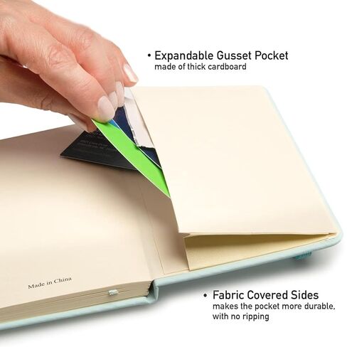 Simply Genius A6 Hardcover Notebook - Bleed-Free Ruled Journal - Mini Notepad with Inner Pocket & Elastic Closure - Notebook Set for Office & School - Light Blue, Pack of 3, 124 Pages in Saudi Arabia
