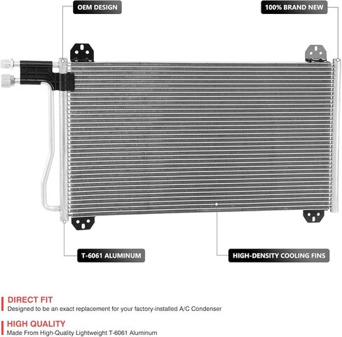 DNA MOTORING Aluminum Air Conditioning A/C Condenser Compatible with Dodge Sprinter 2500 3500 2003-2006, CH3030212, OEM-CDS-3399 in Saudi Arabia