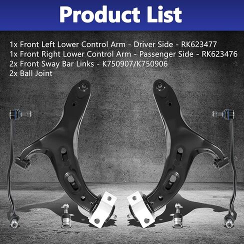 Front Lower Control Arm With Ball Joint Sway Bar Suspension Kit Fit For 2015-2019 Subaru Legacy Outback - 6 Pcs in Saudi Arabia