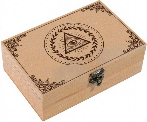 CREATCABIN Wooden Tarot Storage Boxes Witch Box Black Cat Wood Tarot Box for Cards Crystal Holder Rectangle Trinket Keepsake Box Decorative Storage Bin for Jewelry Astrology Women 4.3x6.5x2.3Inch in Kuwait