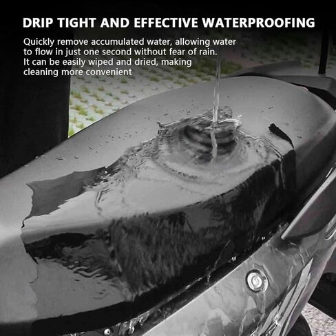 Universal Motorbike Seat Cover with Elastic, Breathable PU Leather Rain Seat Cover for Most Motorcycle Scooter Seat (Black High Stretch) in Kuwait