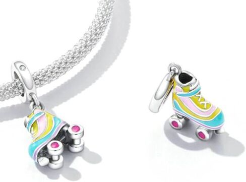 Charm Beads 925 Sterling Silver Starfish Moon Unicorn Eye Charms for Bracelets Necklace (Colorful Skates Charm) in Saudi Arabia