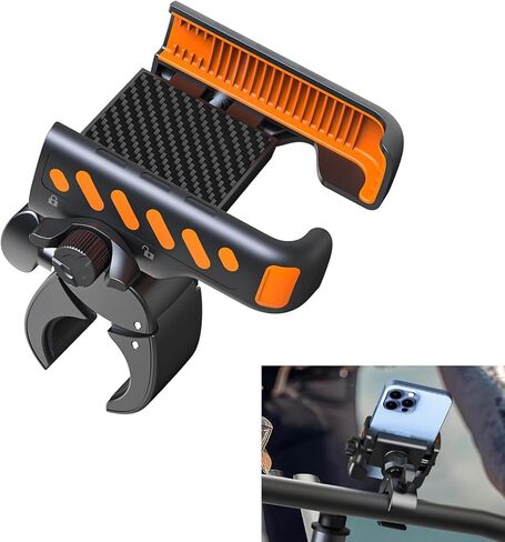 Bike Phone Holder, 360-degree Adjustable Bhone Holder for Bike, Anti-slip and Shock Absorption Handlebar Navigation Mount,Compatible with 4-7"Cellphone,for Off-road Motorcycle Scooter(Orange) in Saudi Arabia