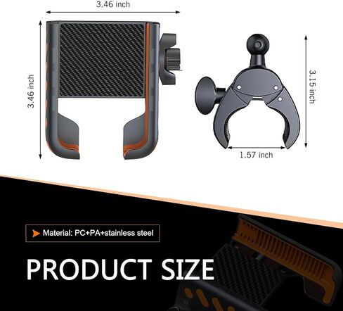 Bike Phone Holder, 360-degree Adjustable Bhone Holder for Bike, Anti-slip and Shock Absorption Handlebar Navigation Mount,Compatible with 4-7"Cellphone,for Off-road Motorcycle Scooter(Orange) in Saudi Arabia