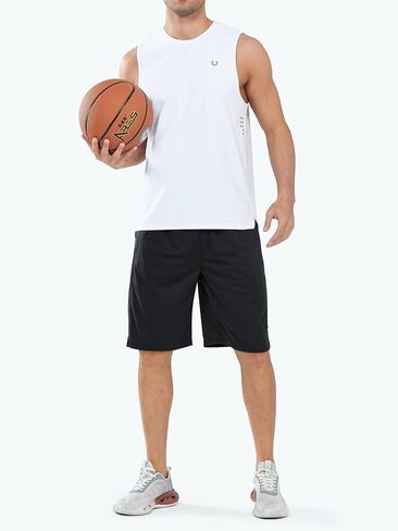 Men's 10" Athletic Shorts Mesh Basketball Lightweight Quick Dry Tennis Workout Short with Pockets in Saudi Arabia