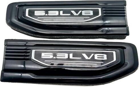 2 Pack 5.3L V8 Vent Emblems Driver Passenger Badge Nameplate Kit Compatible with 2019-2025 GMC Sierra GM 86532087 84926563 (Black Chrome) in Saudi Arabia