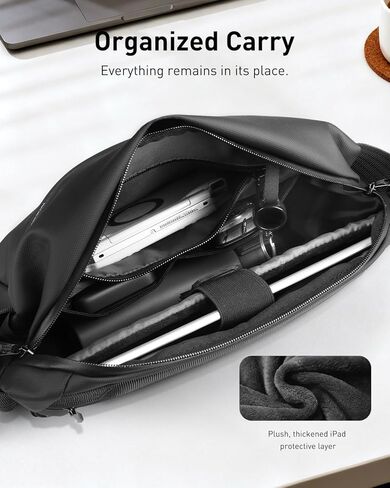 حقيبة كروس للرجال من مارك رايدن، حقيبة حبال سعة 6 لتر وحقيبة كتف مع إبزيم دوار مغناطيسي، حقيبة مراسلة مقاومة للماء تناسب جهاز iPad مقاس 10 بوصات، خفيفة الوزن للصالة الرياضية، والعمل، وركوب الدراجات، والسفر، والمشي لمسافات طويلة، والتنقل in Kuwait