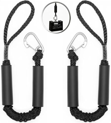 2 PK خطوط قفص الاتهام بنجي سوداء للقوارب 2FT مع 316 مشبك غير القابل للصدأ ملحقات القوارب البحرية الصف قارب حبل ملحقات القوارب خطوط قفص الاتهام قارب جت سكي أو PWC خطوط قارب رسو وربطات قفص الاتهام in Saudi Arabia