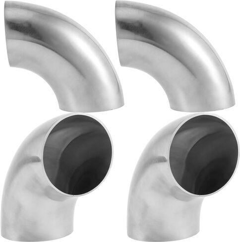 4 PCS 3 Inch Exhaust Elbow Pipe, 90 Degree Stainless Steel Mandrel Bend Elbow, 2mm Thickness Elbow Exhaust Bend Tubing for Modified Exhaust Elbow Pipe, Stair Handrail in Saudi Arabia